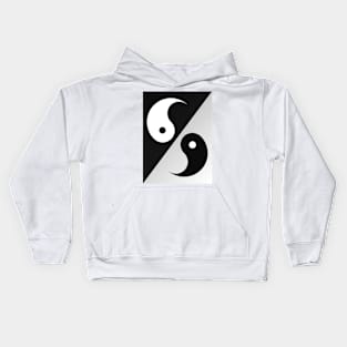 Yin Yang Over Opposite Backgrounds Kids Hoodie